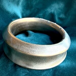 Antiqued Gold Tone Handmade Ceramic Bangle